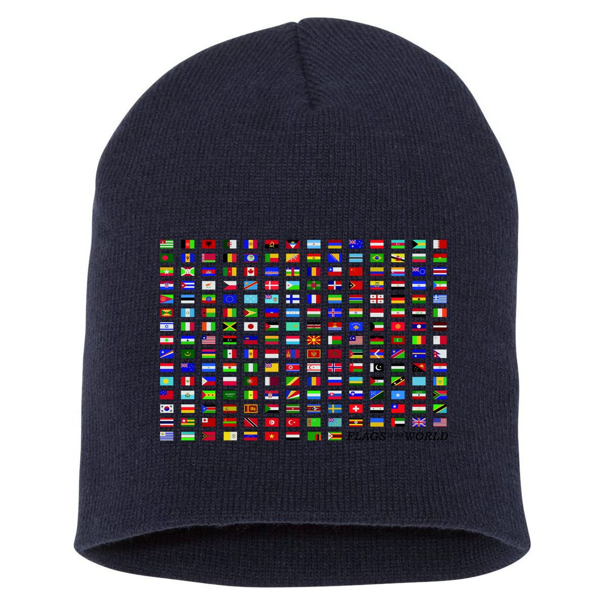 Flags of the World Short Acrylic Beanie