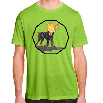 Flaming Ghost Dog On Fire Rider Doggo Adult ChromaSoft Performance T-Shirt