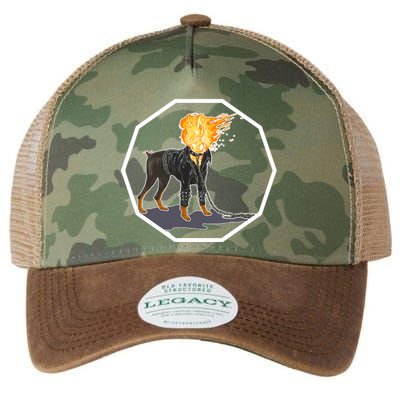 Flaming Ghost Dog On Fire Rider Doggo Legacy Tie Dye Trucker Hat