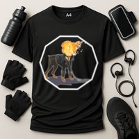 Flaming Ghost Dog On Fire Rider Doggo Cooling Performance Crew T-Shirt