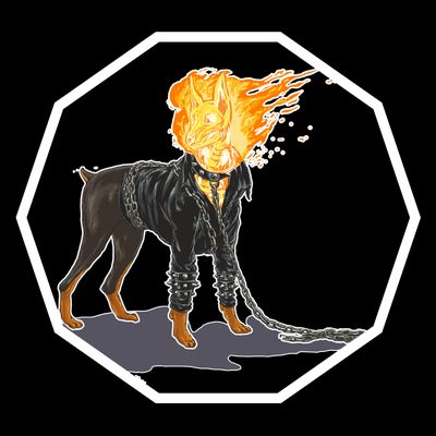 Flaming Ghost Dog On Fire Rider Doggo T-Shirt