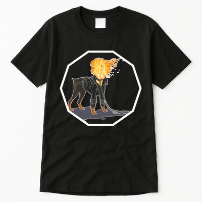 Flaming Ghost Dog On Fire Rider Doggo Tall T-Shirt