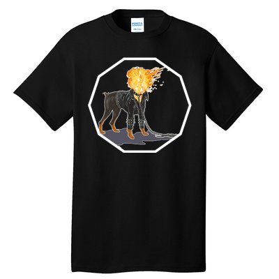 Flaming Ghost Dog On Fire Rider Doggo Tall T-Shirt