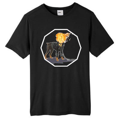 Flaming Ghost Dog On Fire Rider Doggo Tall Fusion ChromaSoft Performance T-Shirt