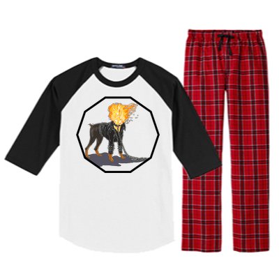 Flaming Ghost Dog On Fire Rider Doggo Raglan Sleeve Pajama Set