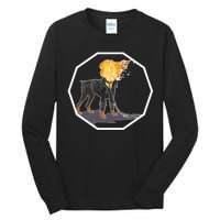 Flaming Ghost Dog On Fire Rider Doggo Tall Long Sleeve T-Shirt