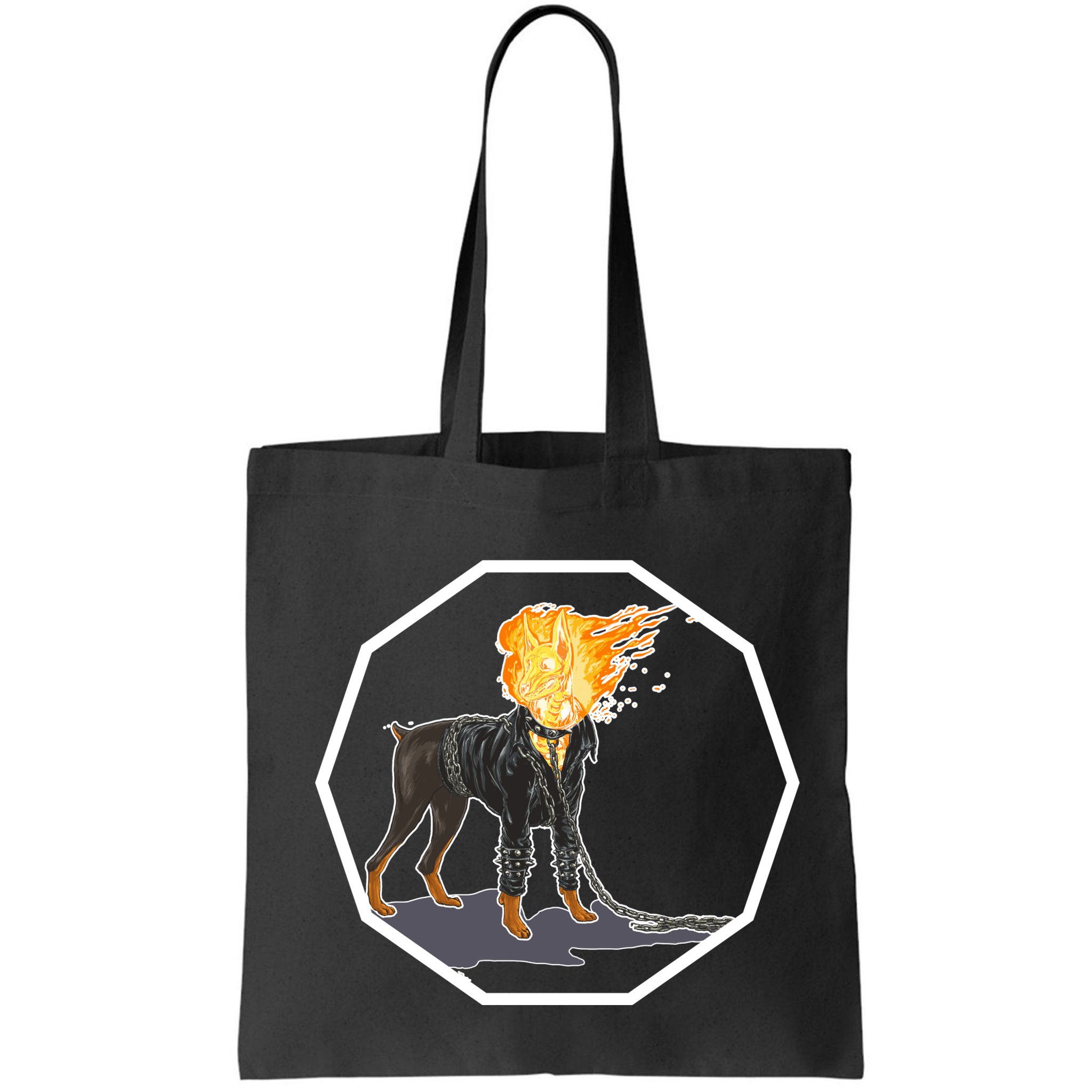 Flaming Ghost Dog On Fire Rider Doggo Bag