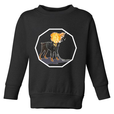 Flaming Ghost Dog On Fire Rider Doggo Toddler Sweatshirt