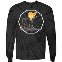 Flaming Ghost Dog On Fire Rider Doggo Tie-Dye Long Sleeve Shirt