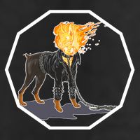 Flaming Ghost Dog On Fire Rider Doggo Hat