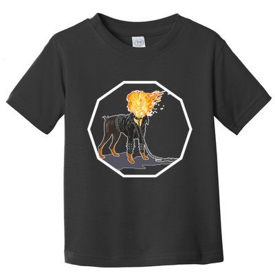 Flaming Ghost Dog On Fire Rider Doggo Toddler T-Shirt