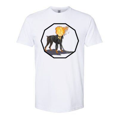 Flaming Ghost Dog On Fire Rider Doggo Softstyle CVC T-Shirt