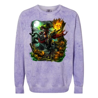 Flaming Headless Horseman Colorblast Crewneck Sweatshirt