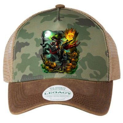 Flaming Headless Horseman Legacy Tie Dye Trucker Hat