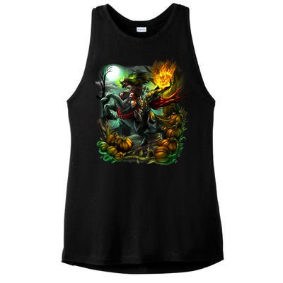 Flaming Headless Horseman Ladies PosiCharge Tri-Blend Wicking Tank