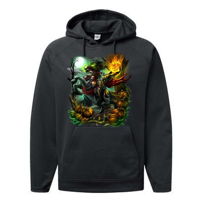 Flaming Headless Horseman Performance Fleece Hoodie