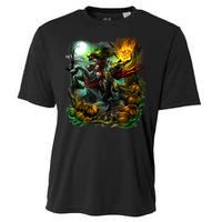 Flaming Headless Horseman Cooling Performance Crew T-Shirt