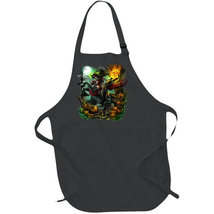 Flaming Headless Horseman Full-Length Apron With Pockets