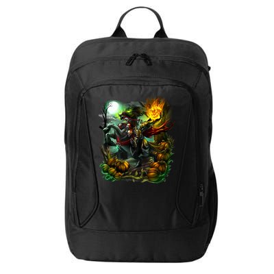 Flaming Headless Horseman City Backpack