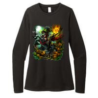 Flaming Headless Horseman Womens CVC Long Sleeve Shirt