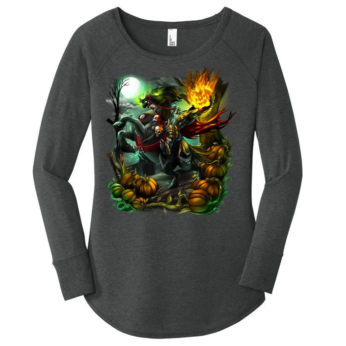 Flaming Headless Horseman Women's Perfect Tri Tunic Long Sleeve Shirt