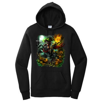 Flaming Headless Horseman Women's Pullover Hoodie