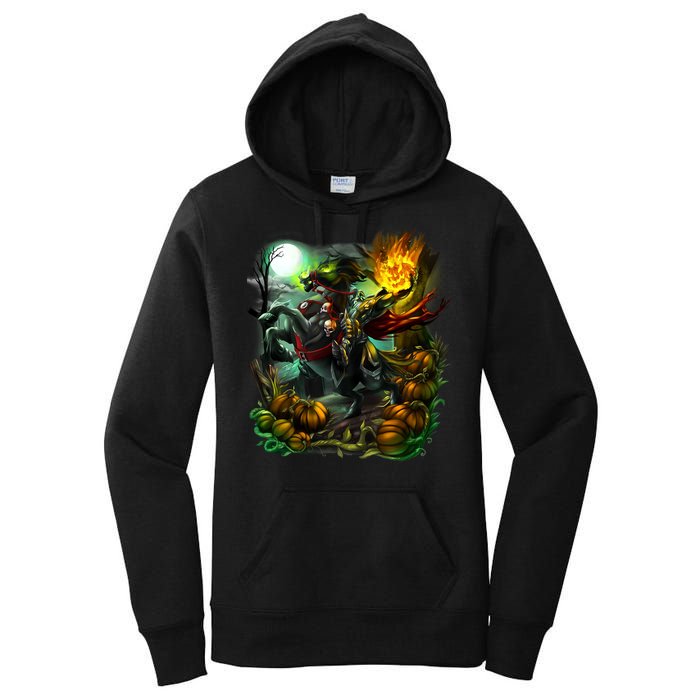 Flaming Headless Horseman Women's Pullover Hoodie