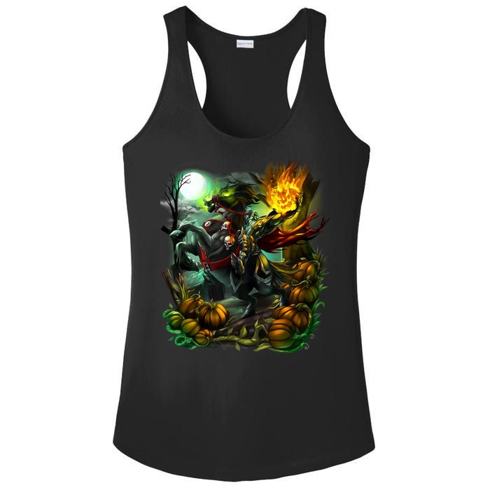 Flaming Headless Horseman Ladies PosiCharge Competitor Racerback Tank