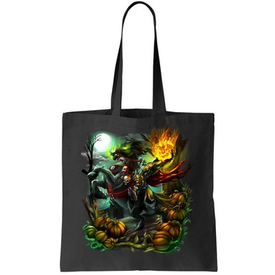 Flaming Headless Horseman Tote Bag