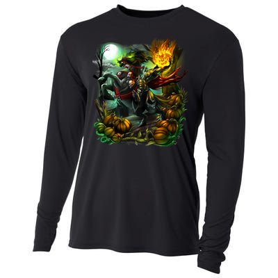 Flaming Headless Horseman Cooling Performance Long Sleeve Crew