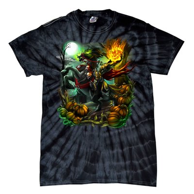 Flaming Headless Horseman Tie-Dye T-Shirt