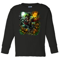 Flaming Headless Horseman Toddler Long Sleeve Shirt