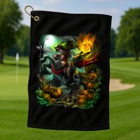 Flaming Headless Horseman Golf Towel