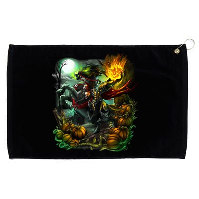 Flaming Headless Horseman Grommeted Golf Towel