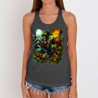 Flaming Headless Horseman Women's Knotted Racerback Tank