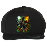 Flaming Headless Horseman Wool Snapback Cap