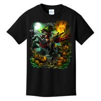 Flaming Headless Horseman Kids T-Shirt