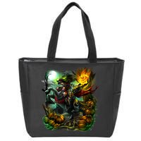 Flaming Headless Horseman Zip Tote Bag