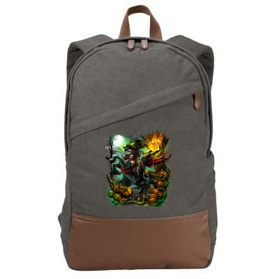 Flaming Headless Horseman Cotton Canvas Backpack