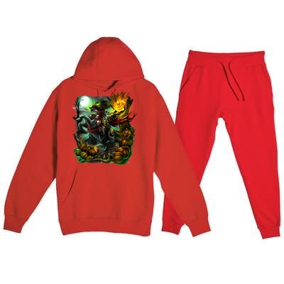 Flaming Headless Horseman Premium Hooded Sweatsuit Set