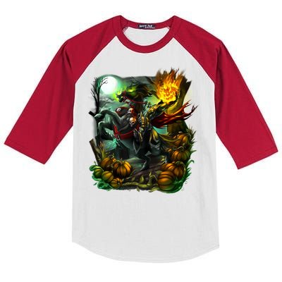 Flaming Headless Horseman Kids Colorblock Raglan Jersey