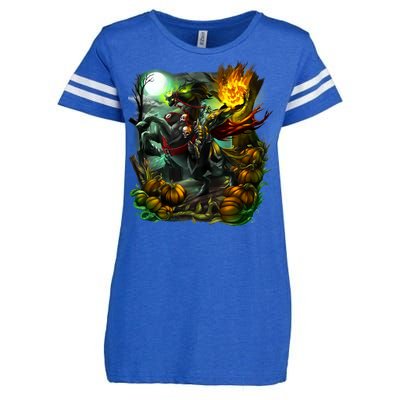 Flaming Headless Horseman Enza Ladies Jersey Football T-Shirt