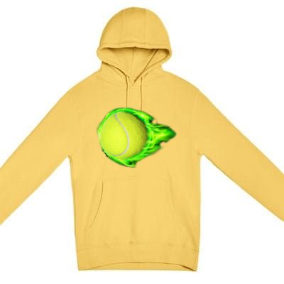 Flaming Tennis Ball Premium Pullover Hoodie