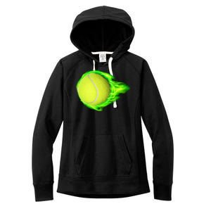 Flaming Tennis Ball Women's Fleece Hoodie