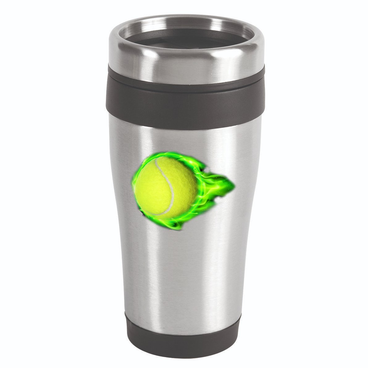 Flaming Tennis Ball 16oz Travel Tumbler