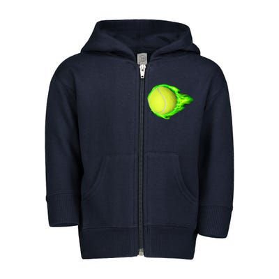 Flaming Tennis Ball Toddler Zip Fleece Hoodie