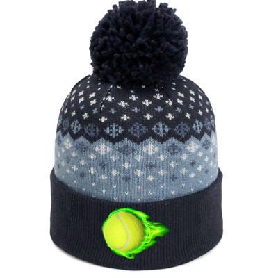 Flaming Tennis Ball The Baniff Cuffed Pom Beanie