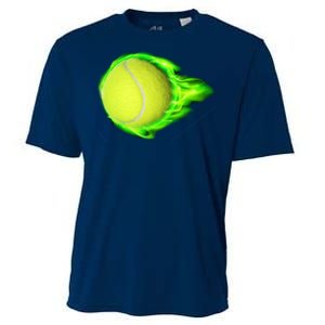 Flaming Tennis Ball Cooling Performance Crew T-Shirt