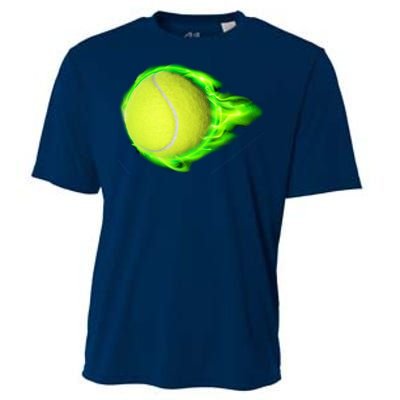 Flaming Tennis Ball Cooling Performance Crew T-Shirt