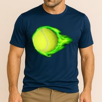 Flaming Tennis Ball Cooling Performance Crew T-Shirt